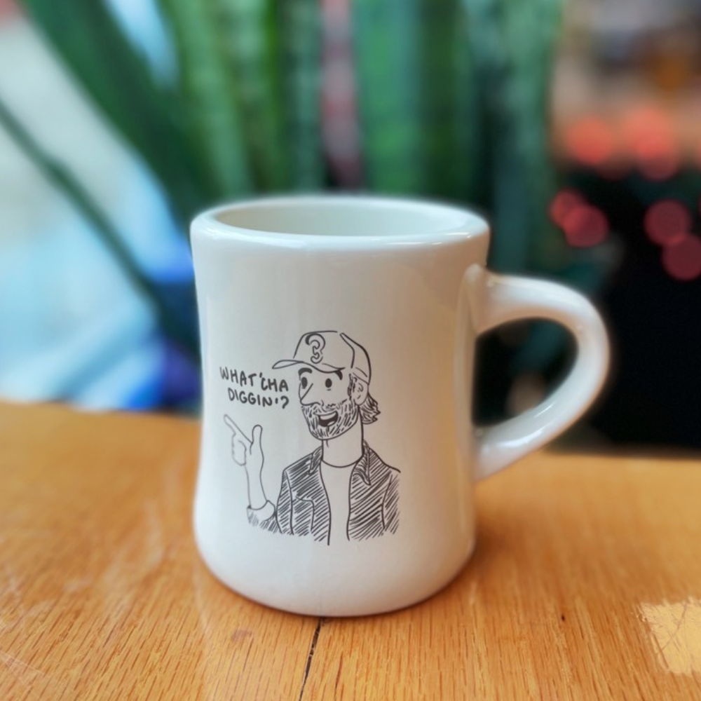 Diner Mug- Badge + Doodle